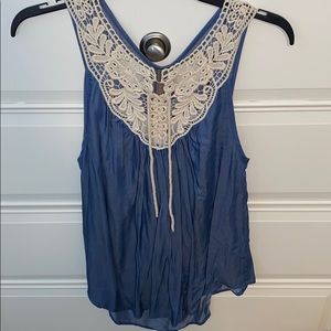 Silky Blue Jean Tank Top